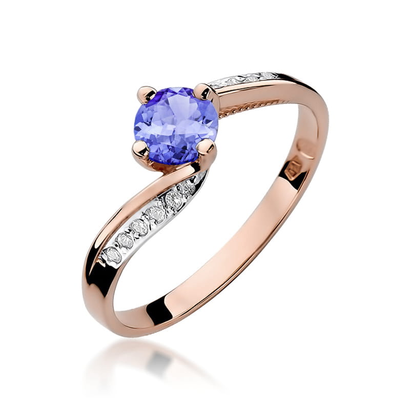Gold Ring With Tanzanite And Diamonds