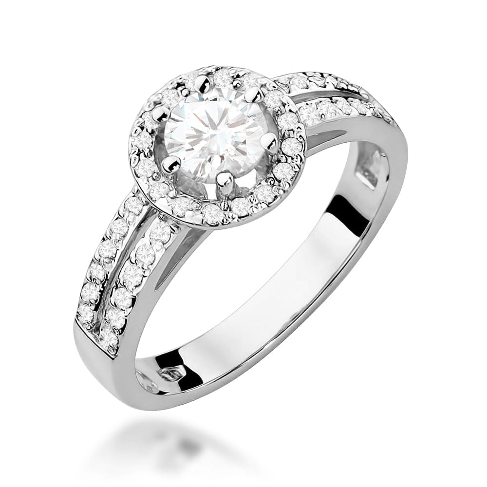 Gold Ring With White Sapphire And Diamonds