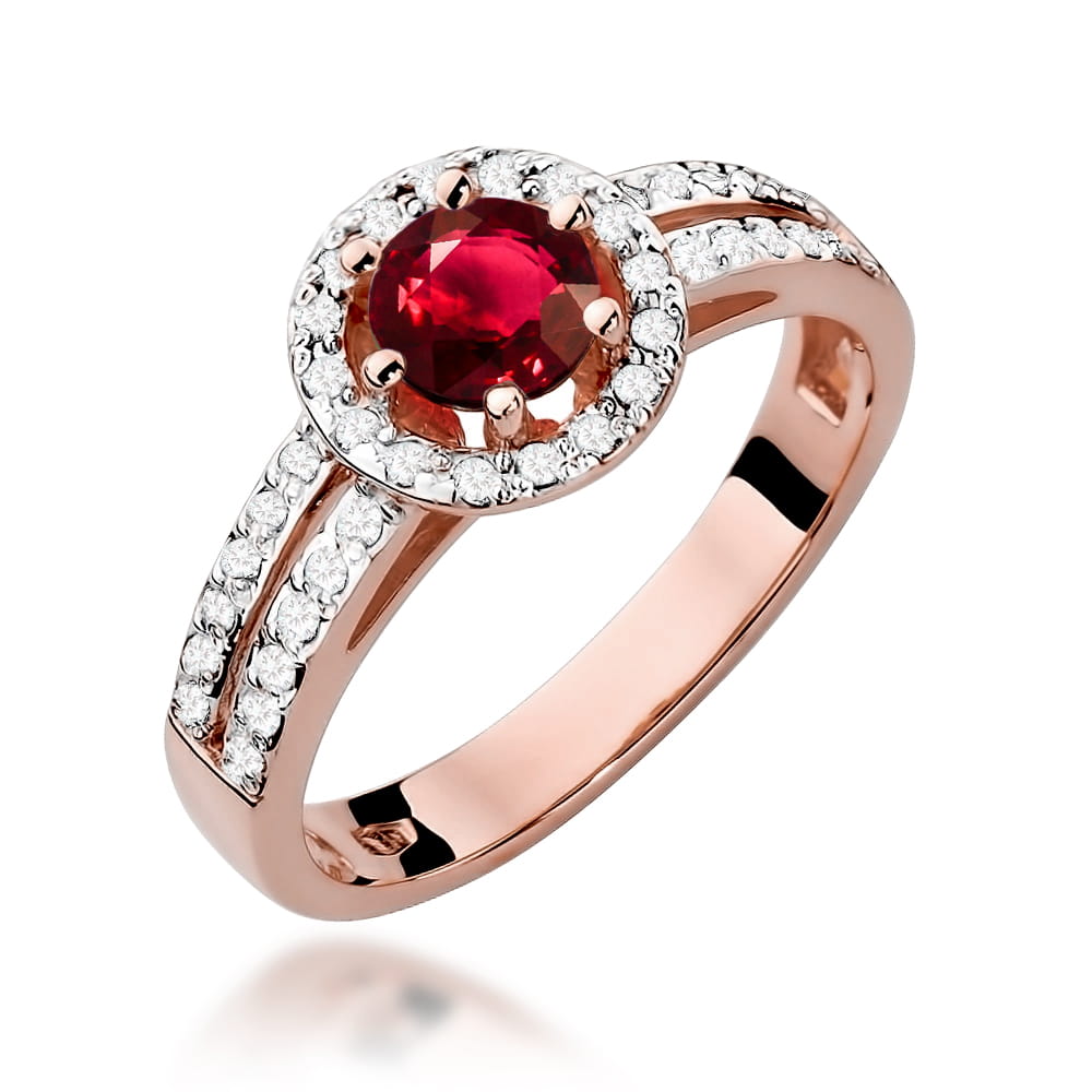 Gold Ring With Ruby And Diamonds