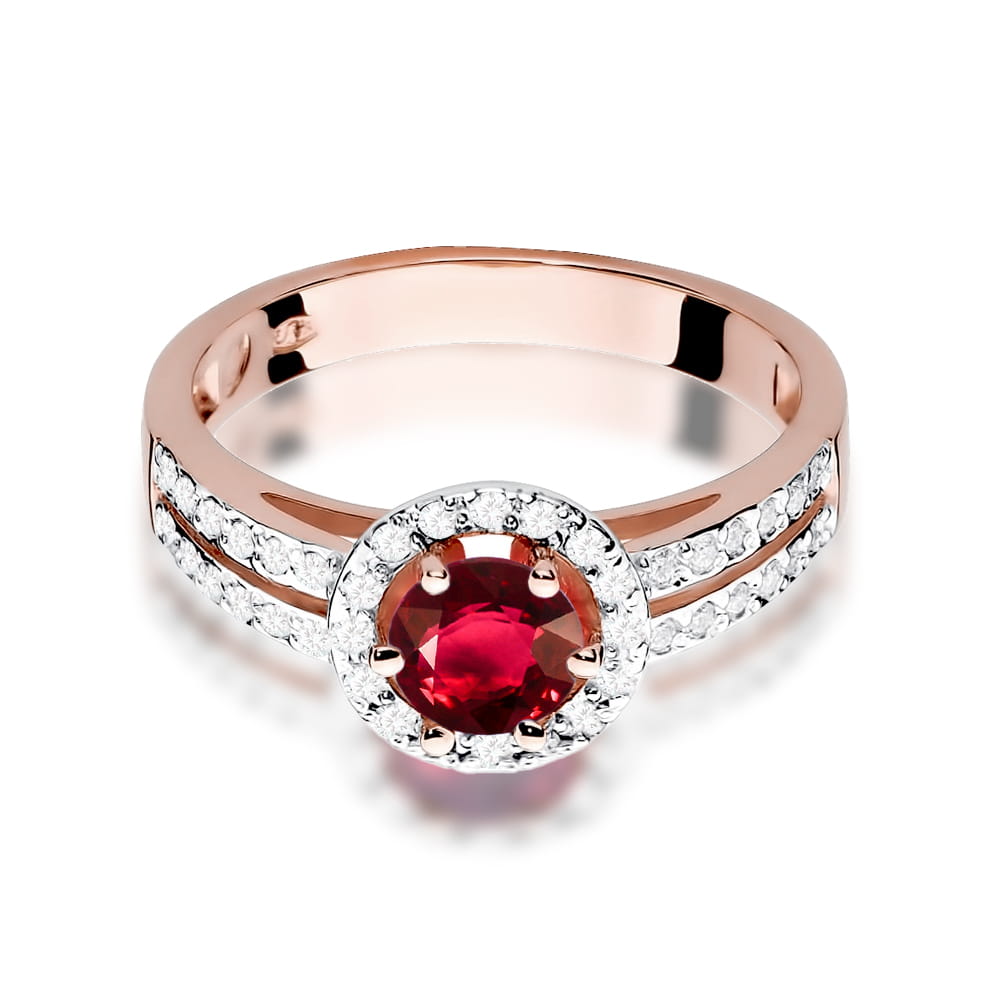 Gold Ring With Ruby And Diamonds