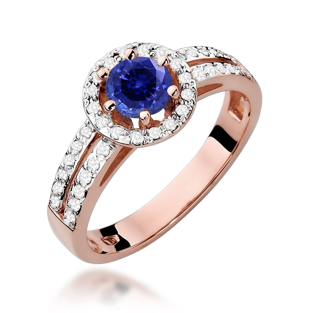 Gold Ring With Sapphire And Diamonds