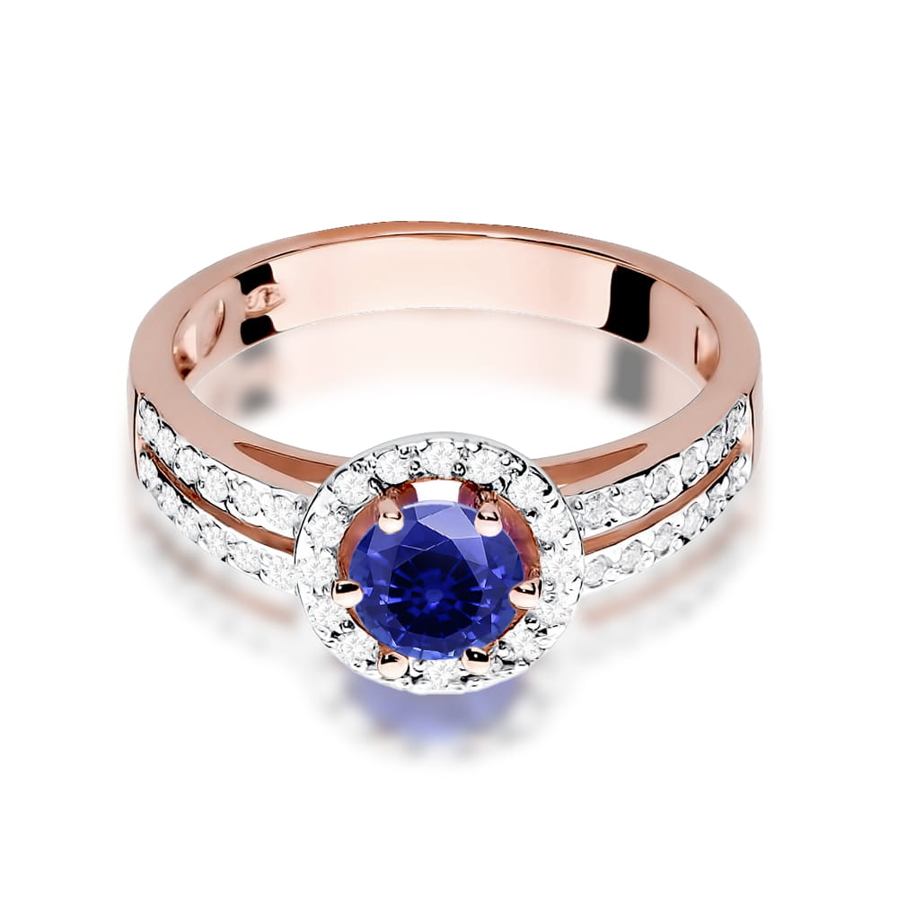 Gold Ring With Sapphire And Diamonds