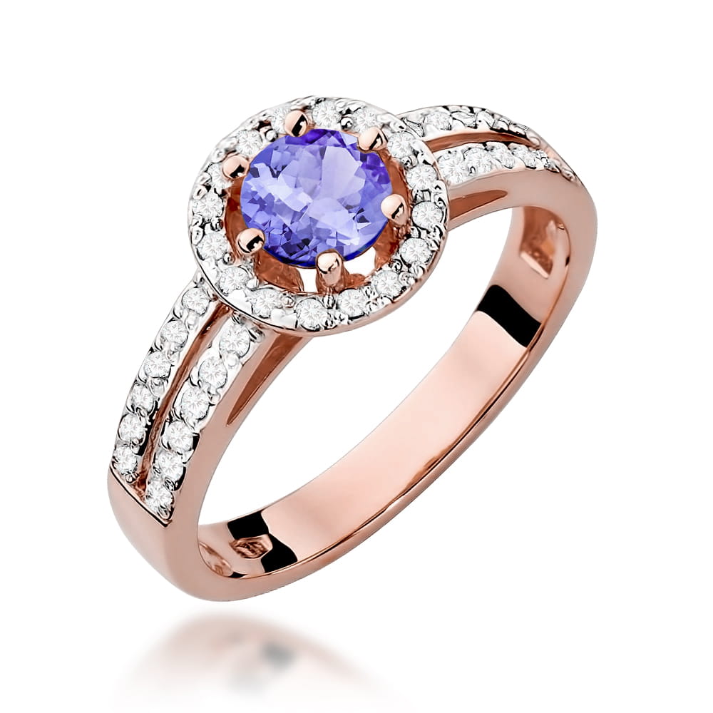 Gold Ring With Tanzanite And Diamonds