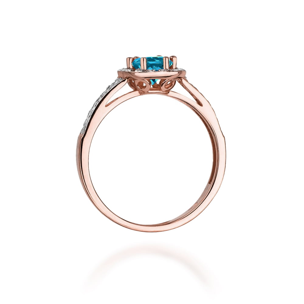 Gold Ring With London Topaz And Diamonds