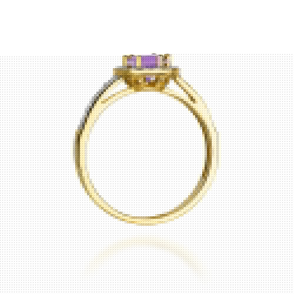 Gold Ring With Amethyst And Diamonds