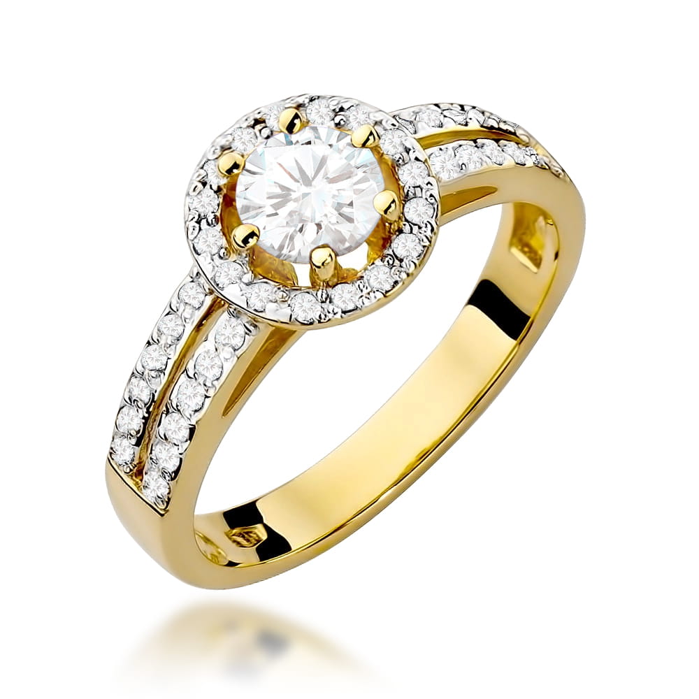 Gold Ring With White Sapphire And Diamonds
