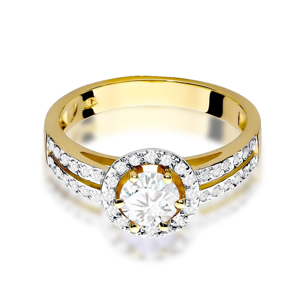 Gold Ring With White Sapphire And Diamonds