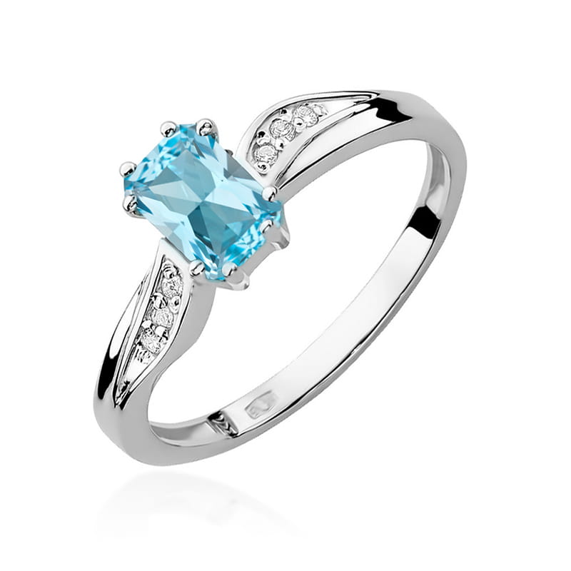 Auksinis Žiedas Su Topazu Ir Deimantais