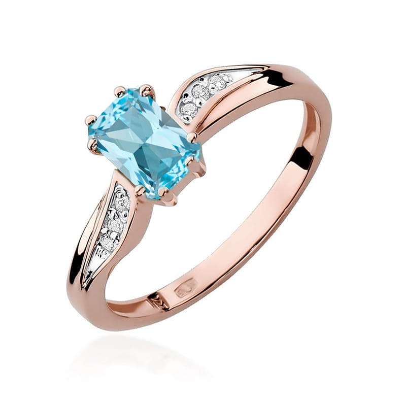 Gold Ring With Topaz And Diamonds