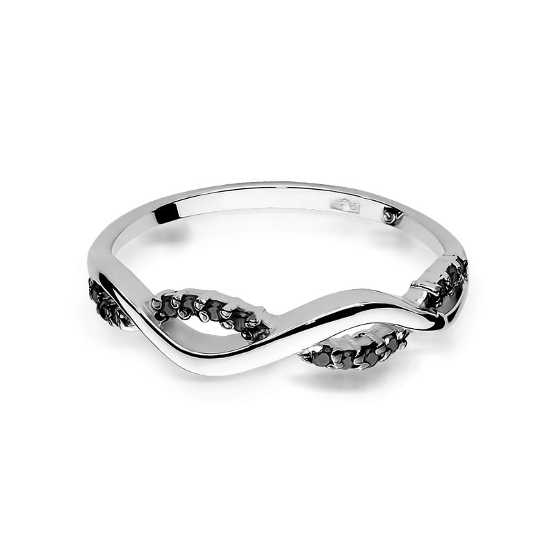 Gold Ring With Black Diamonds