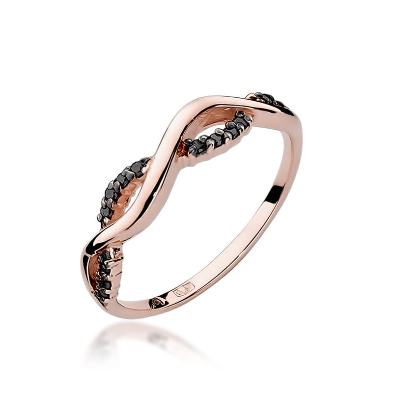 Gold Ring With Black Diamonds