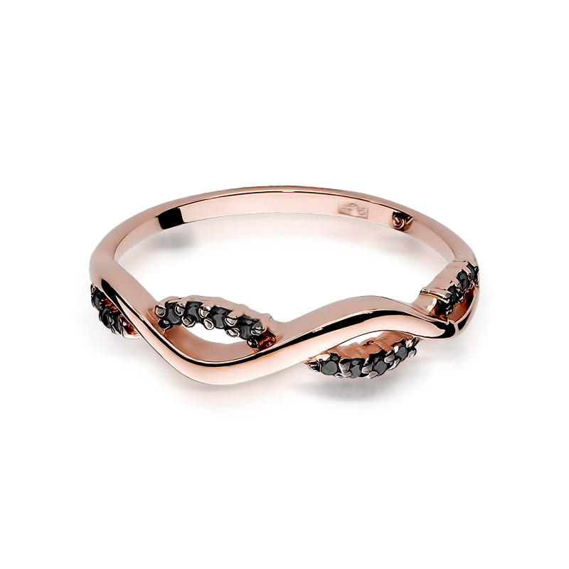 Gold Ring With Black Diamonds