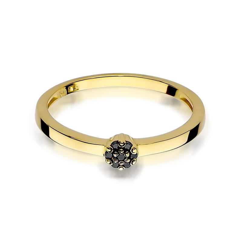 Gold Ring With Black Diamonds