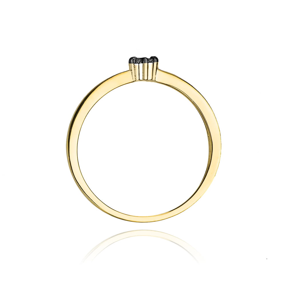 Gold Ring With Black Diamonds
