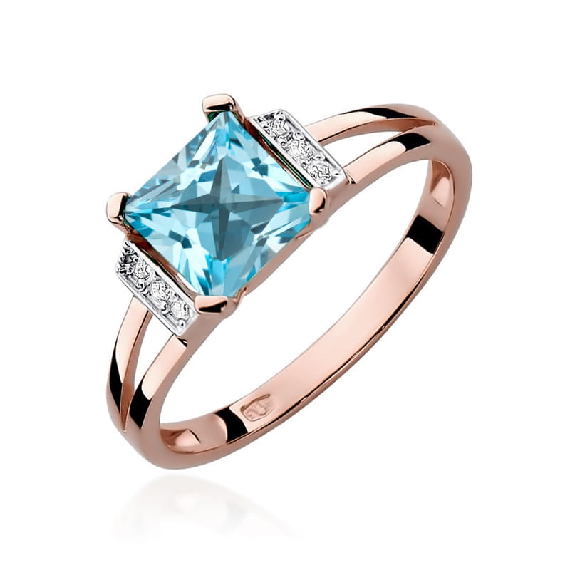 Gold Ring With Topaz And Diamonds