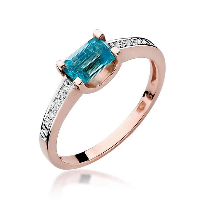 Gold Ring With Topaz And Diamonds
