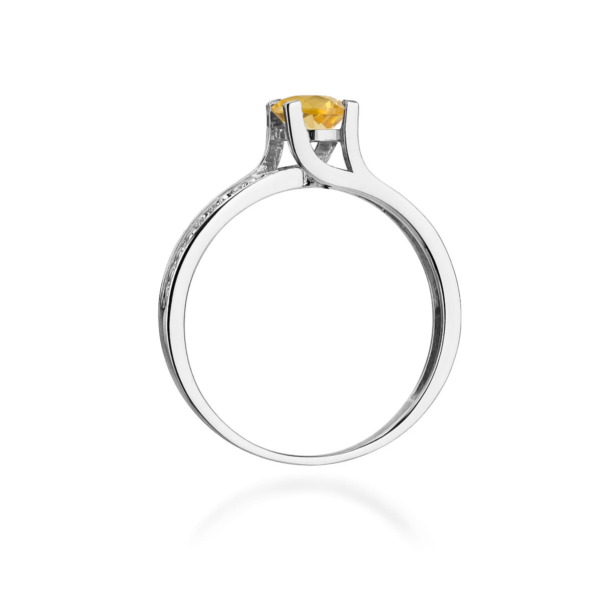 Gold Ring With Citrine And Diamonds