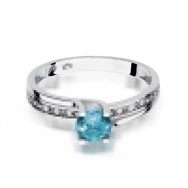 Auksinis Žiedas Su Topazu Ir Deimantais