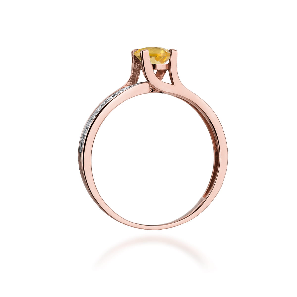 Gold Ring With Citrine And Diamonds