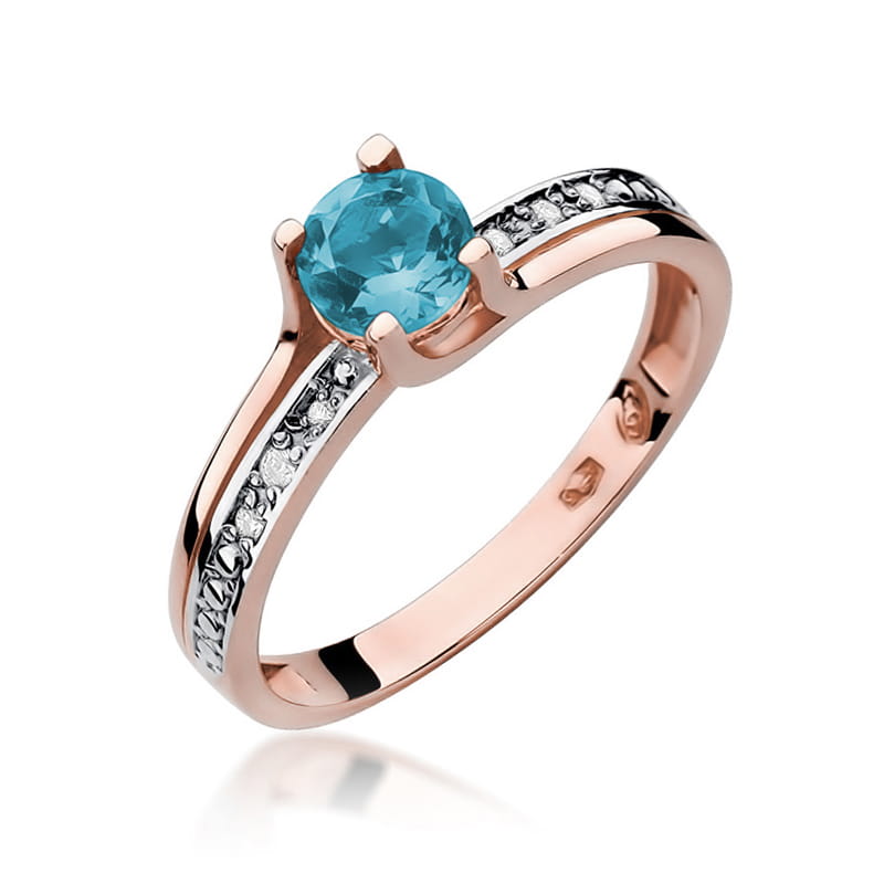 Gold Ring With Topaz And Diamonds