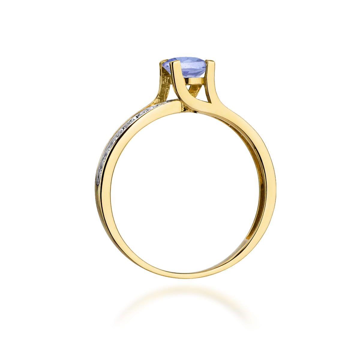 Gold Ring With Tanzanite And Diamonds
