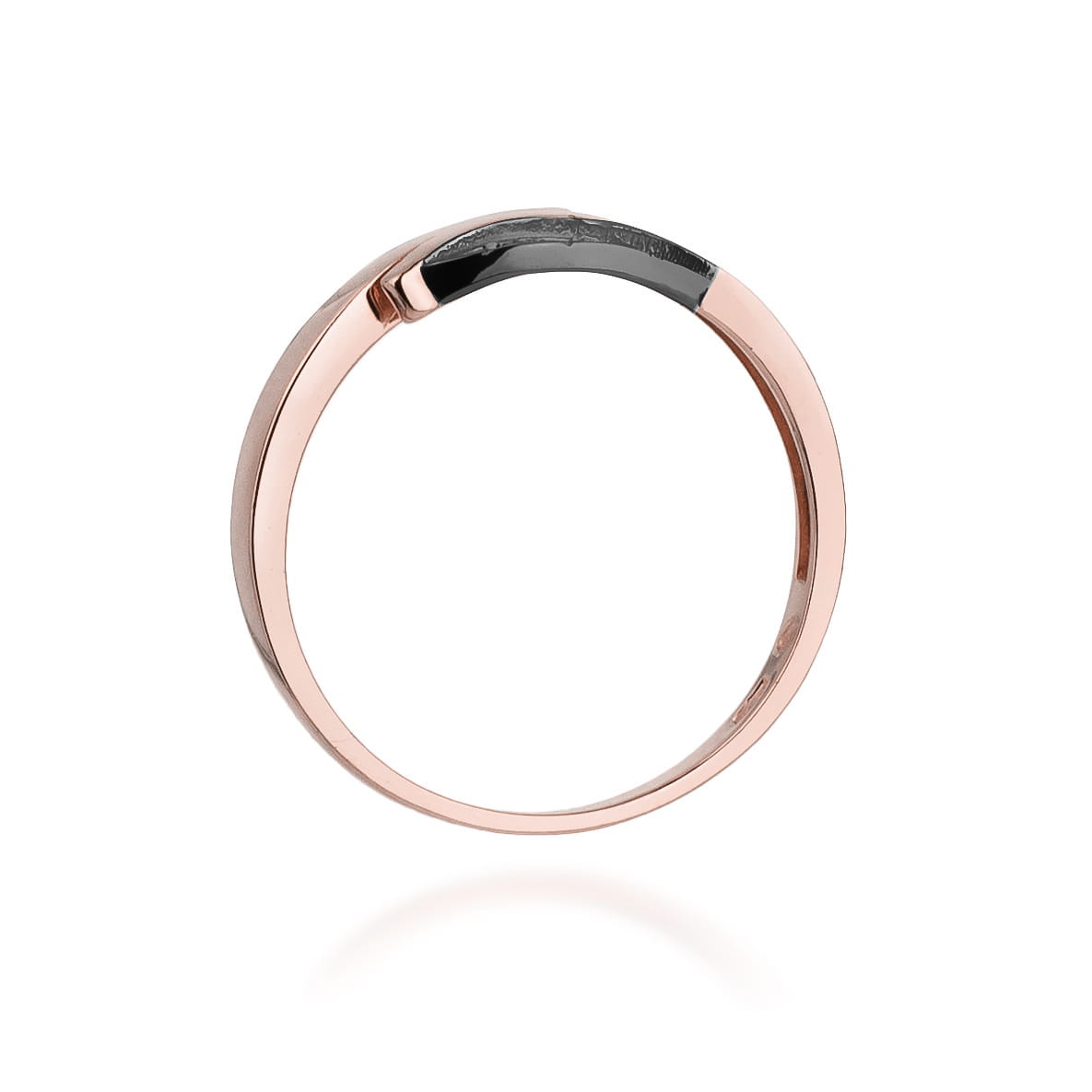 Auksinis Žiedas Su Juodais Ir Baltais Deimantais