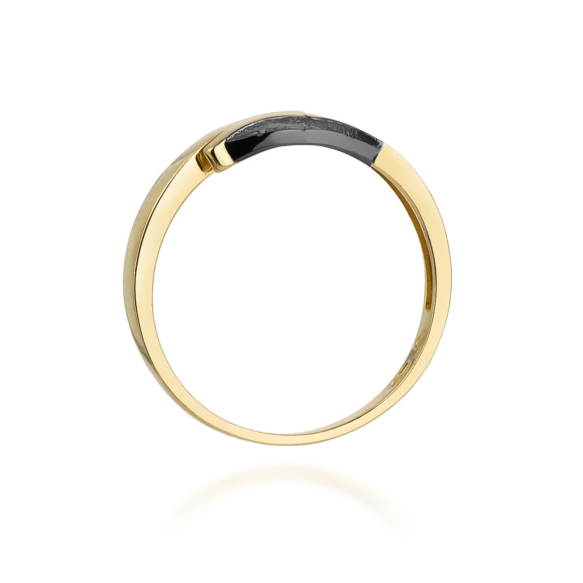 Auksinis Žiedas Su Juodais Ir Baltais Deimantais