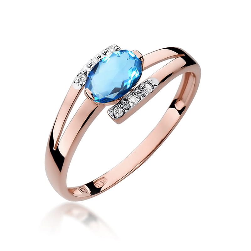 Gold Ring With Topaz And Diamonds