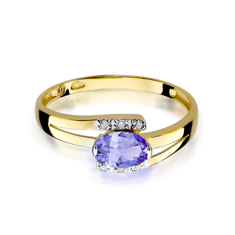 Gold Ring With Tanzanite And Diamonds