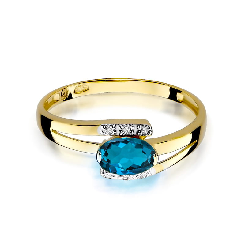 Gold Ring With London Blue Topaz