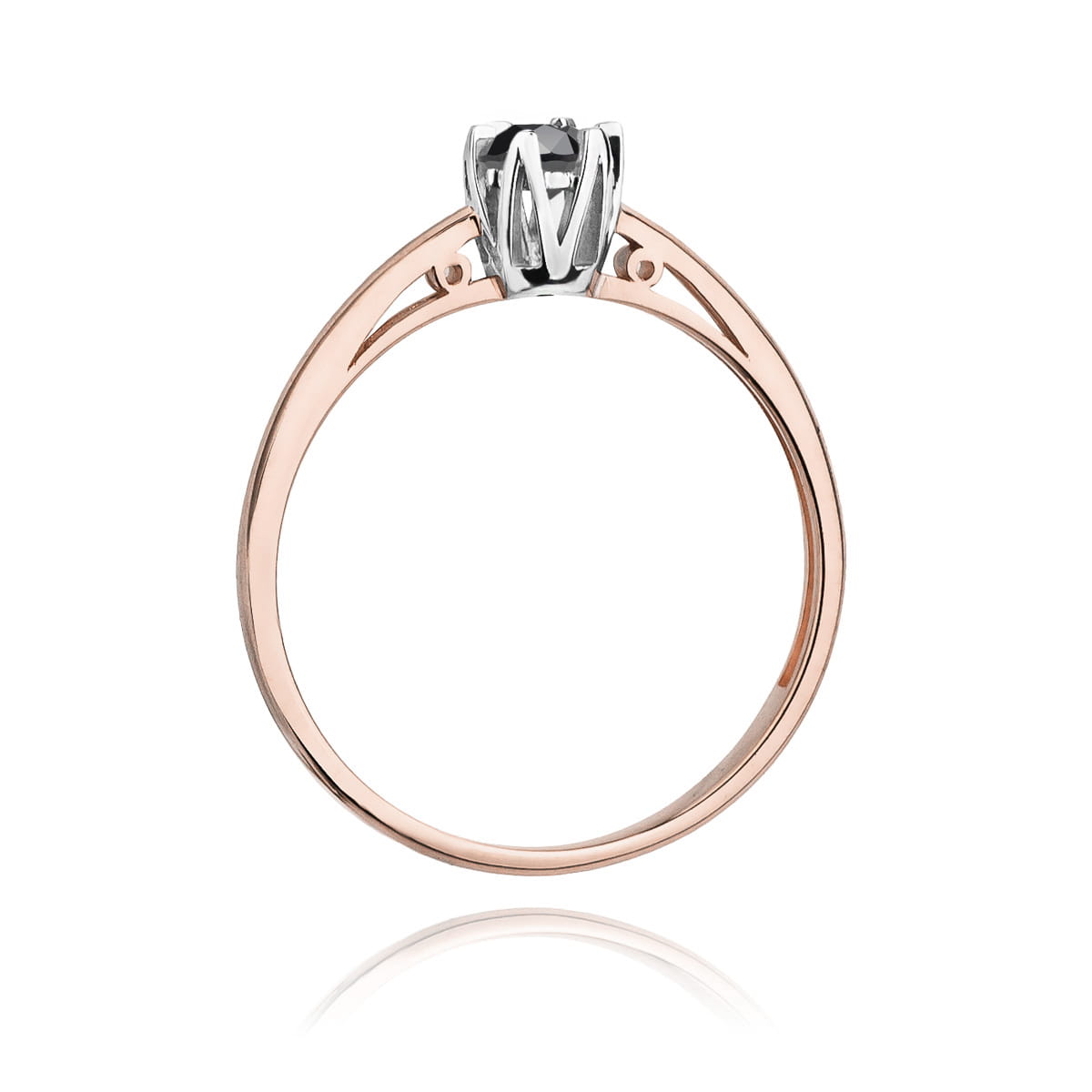 Auksinis Žiedas Su Juodu Deimantu