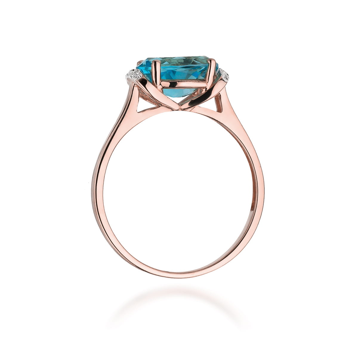 Auksinis Žiedas Su Topazu Ir Deimantais