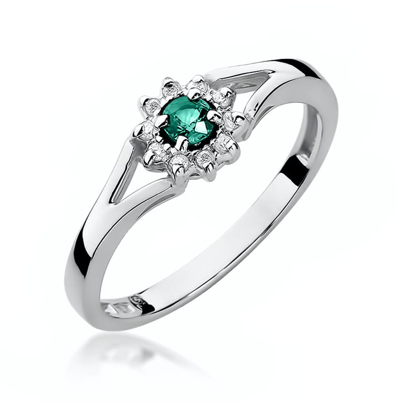 Auksinis Žiedas Su Smaragdas Ir Deimantais