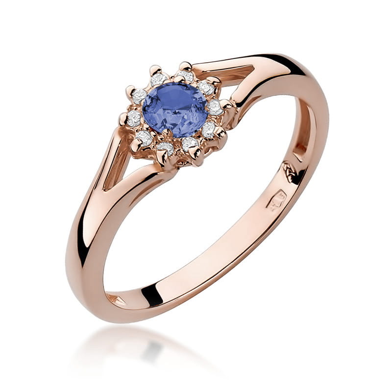 Gold Ring With Tanzanite And Diamonds