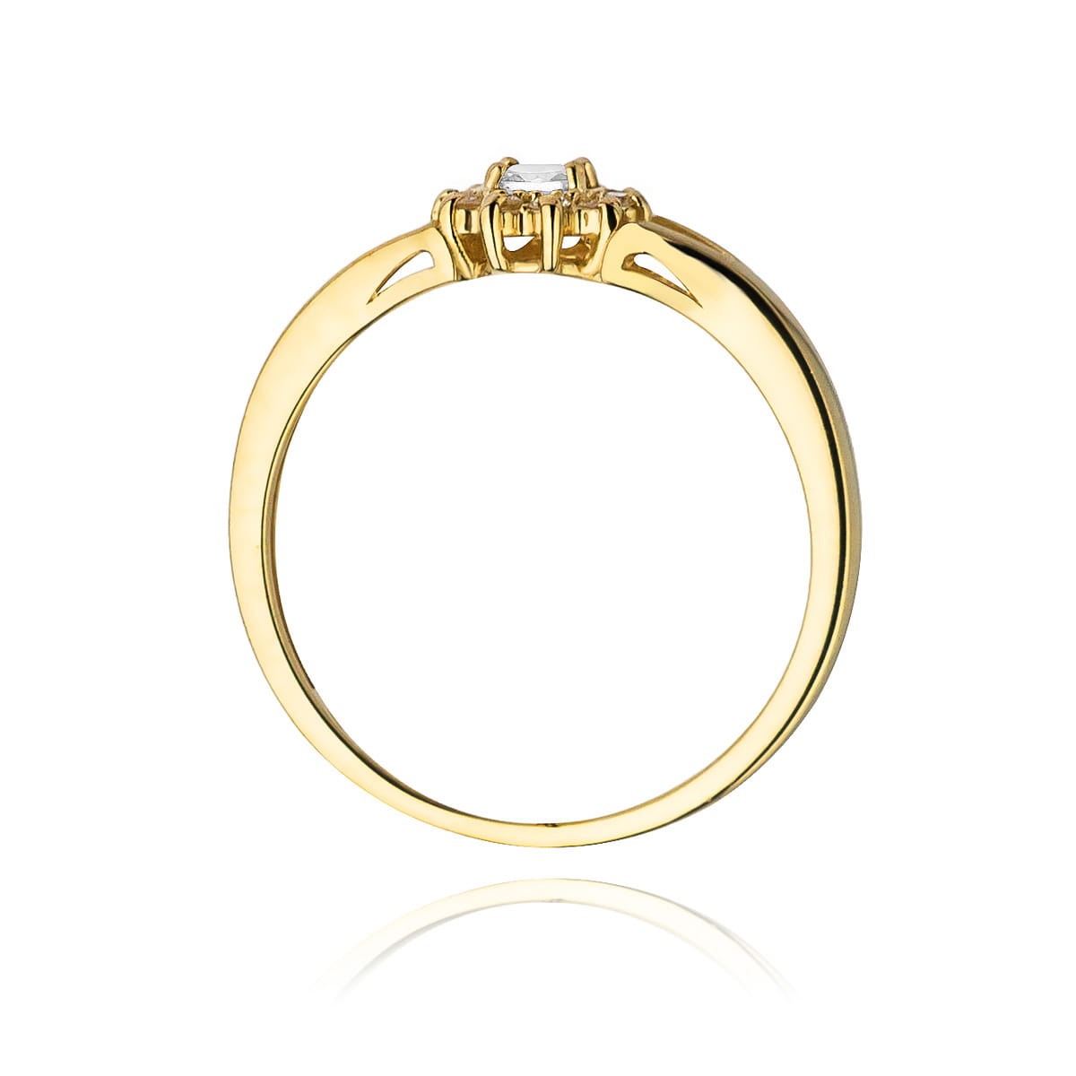 Auksinis Žiedas Su Deimantais