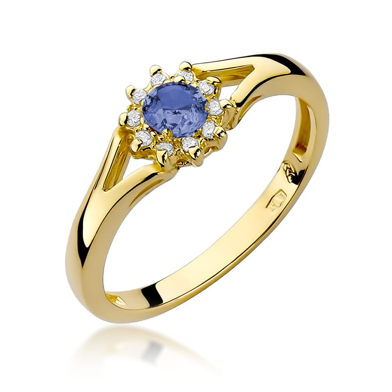 Gold Ring With Tanzanite And Diamonds
