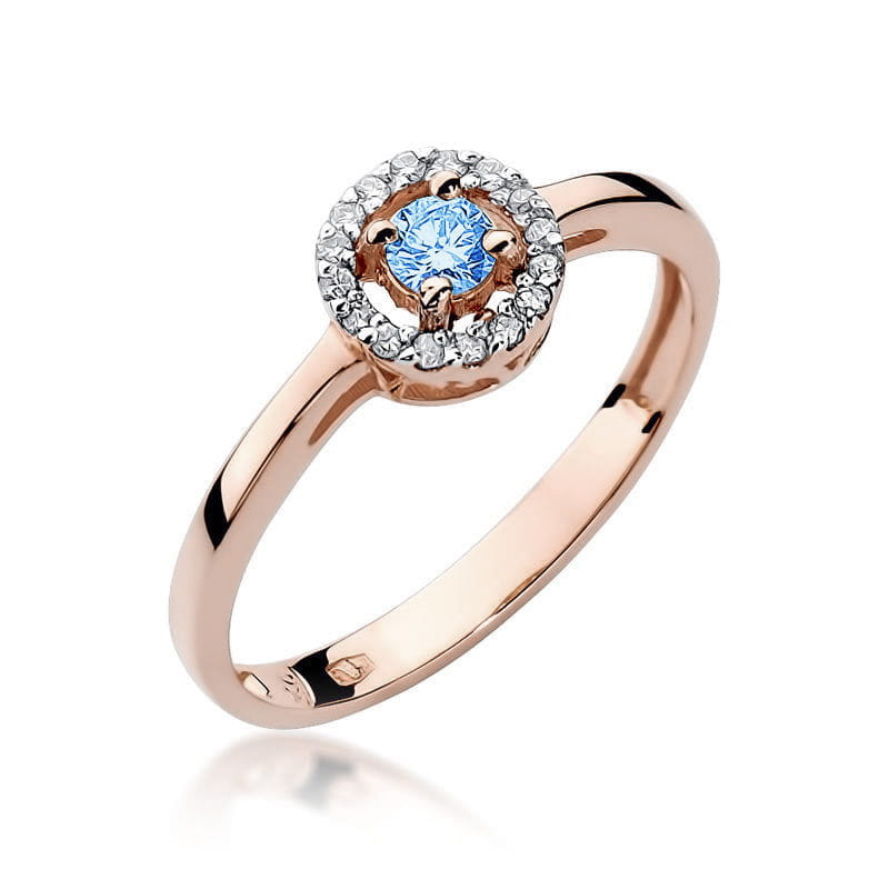 Gold Ring With Topaz And Diamonds