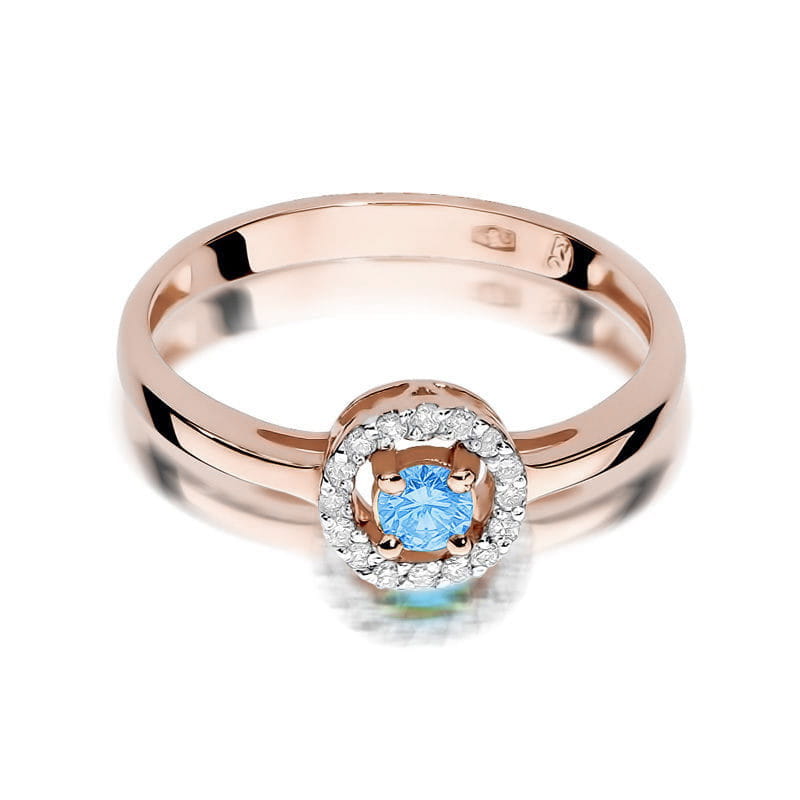 Gold Ring With Topaz And Diamonds