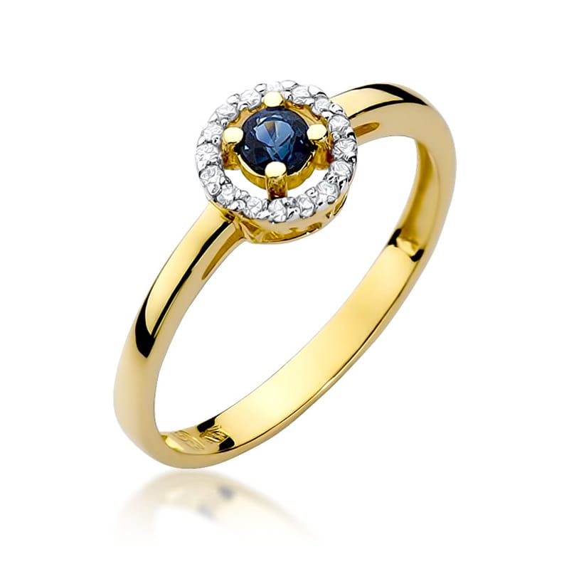 Gold Ring With Sapphire And Diamonds