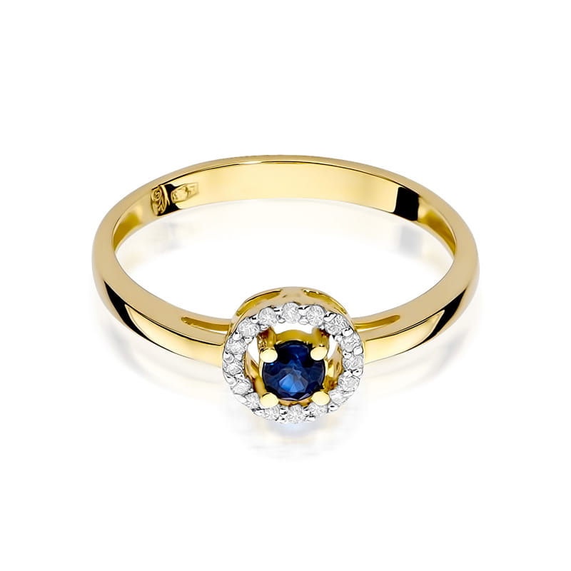 Gold Ring With Sapphire And Diamonds