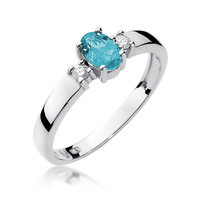 Auksinis Žiedas Su Topazu Ir Deimantais