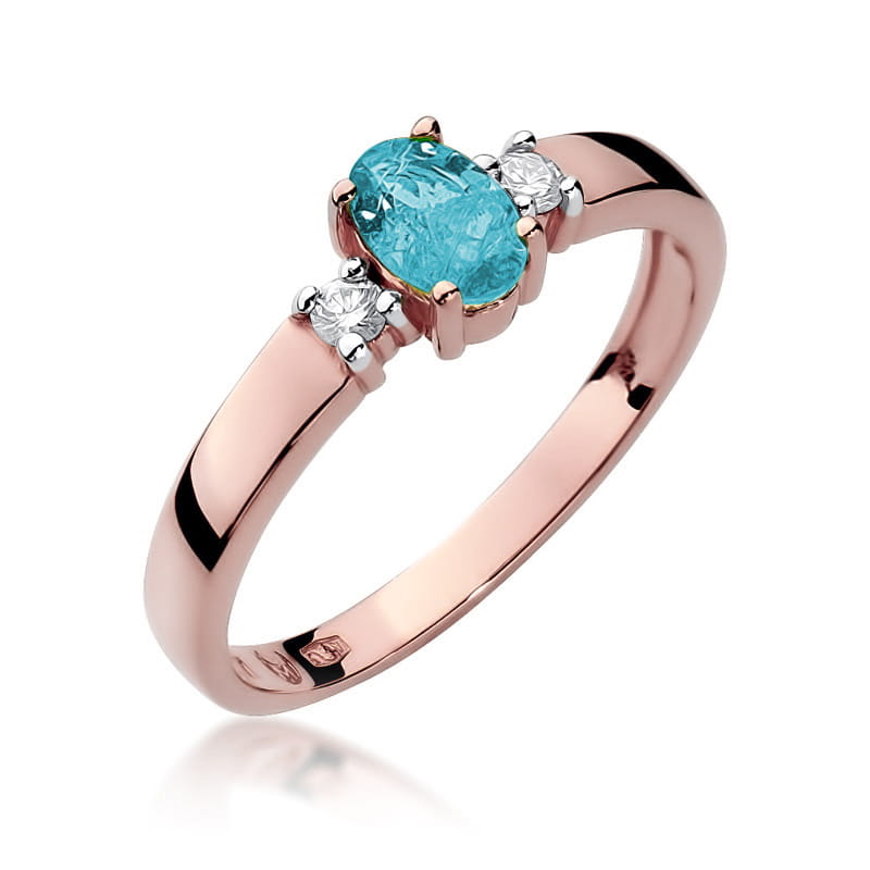 Gold Ring With Topaz And Diamonds