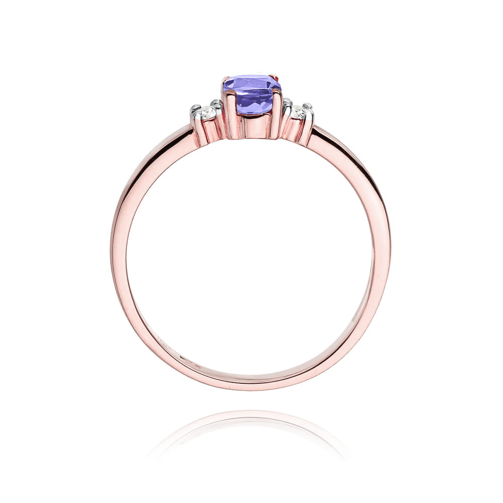 Gold Ring With Tanzanite And Diamonds