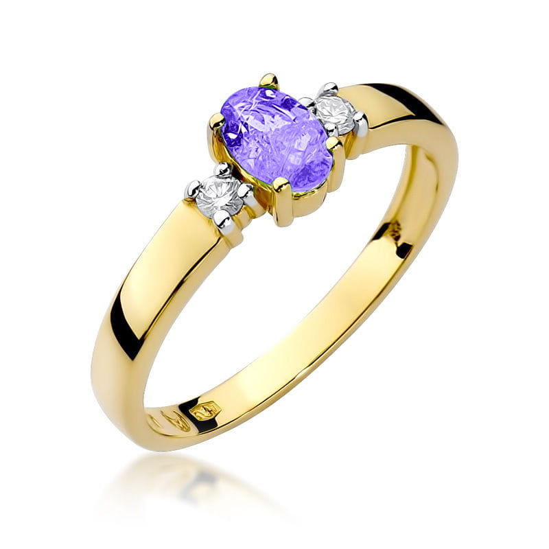 Gold Ring With Tanzanite And Diamonds