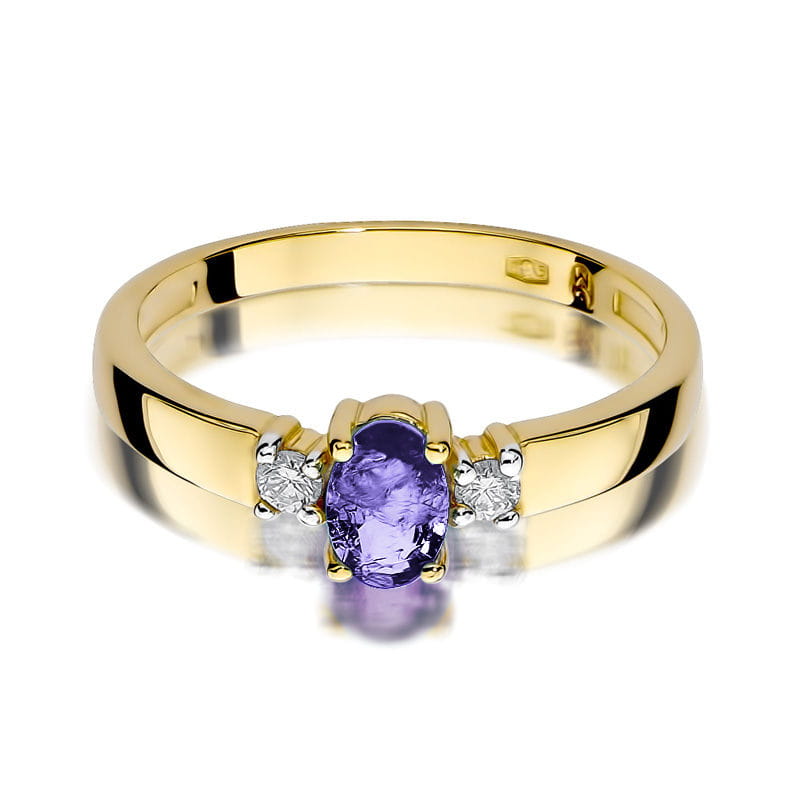 Gold Ring With Tanzanite And Diamonds
