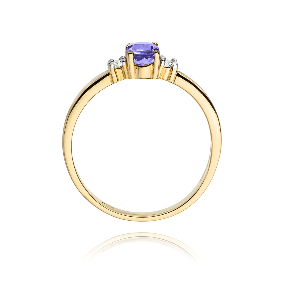 Gold Ring With Tanzanite And Diamonds