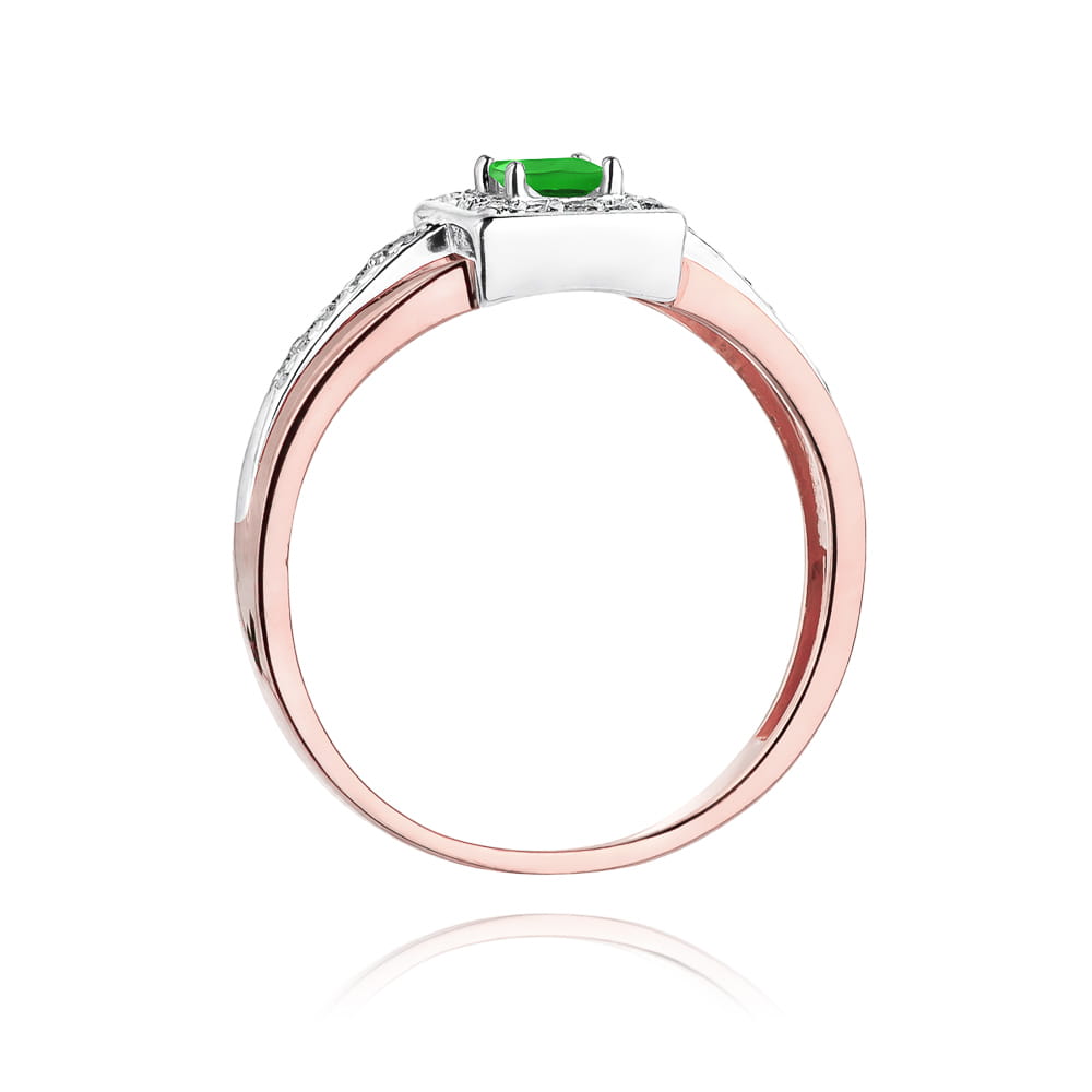 Auksinis Žiedas Su Smaragdu Ir Deimantais