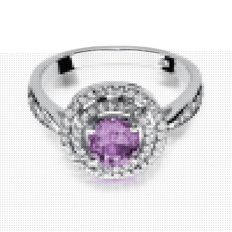 Gold Ring With Amethyst And Diamonds