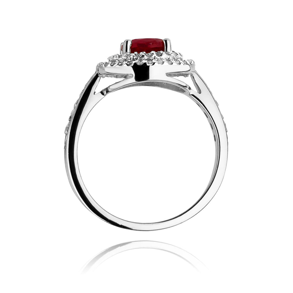 Auksinis Žiedas Su Rubinu Ir Deimantais