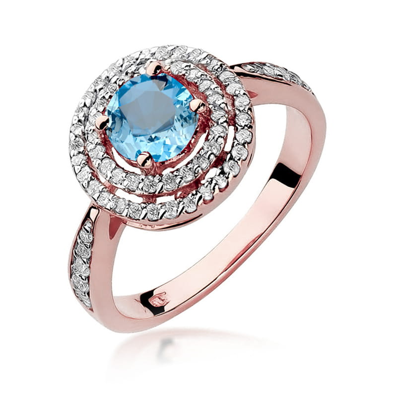 Gold Ring With Topaz And Diamonds